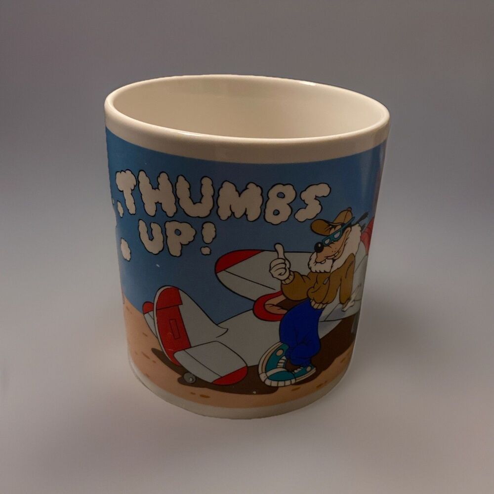 Goofy Pilot Coffee Mug Walt Disney Applause 1987 Thumbs Up Rare Vintage Cup